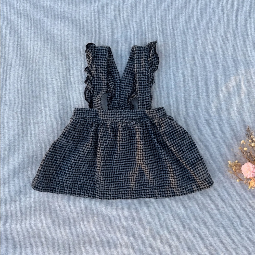 Colored Organics Flannel Houndstooth Pinafore Dress 12-18M
